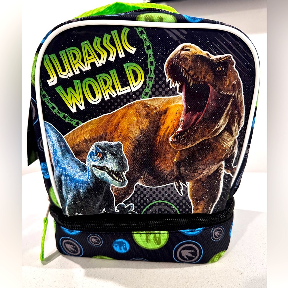 Jurassic World Soft Shell Two compartment lunch box with Handle - NWT